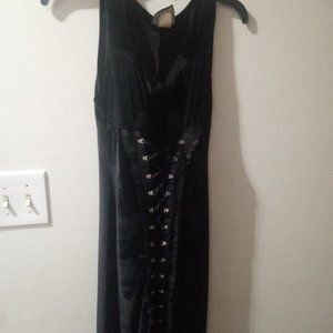 Black Velvet Vintage Goth Dress
